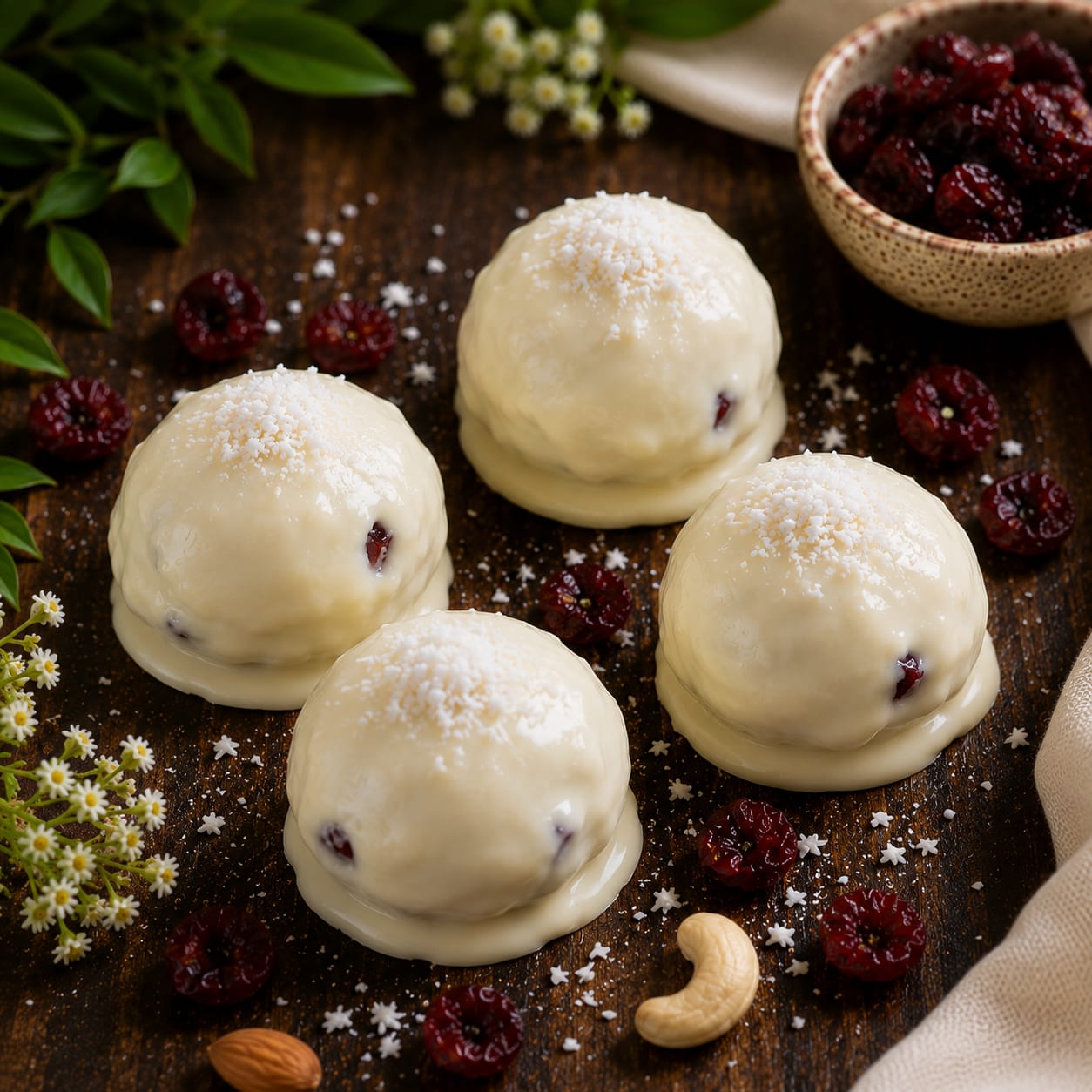 White Chocolate Cranberry Ladoo